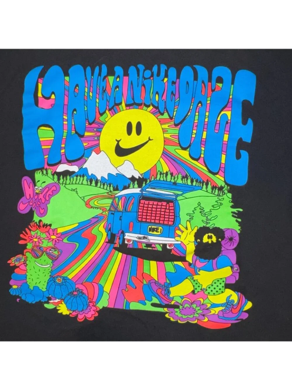 Have A Nike Daze Sean Wotherpsoon Psychedelic Graphic T-Shirt Black Large